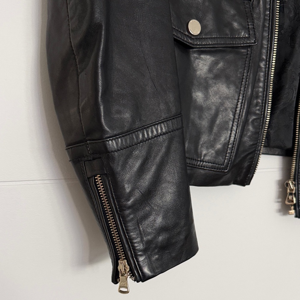 Massimo Dutti Black Leather Jacket - Picture 10 of 11